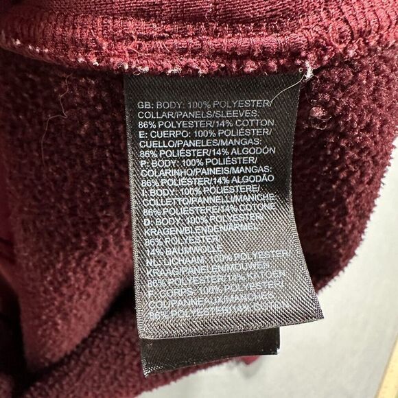 The North Face Fleece Jacket Womens Medium Red Full‎ Zip Ribbed Sleeves - Picture 9 of 10